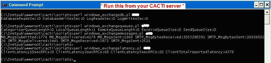 Troubleshooting from a command prompt from your CACTI server.