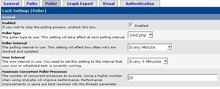 Poller Settings in Cacti