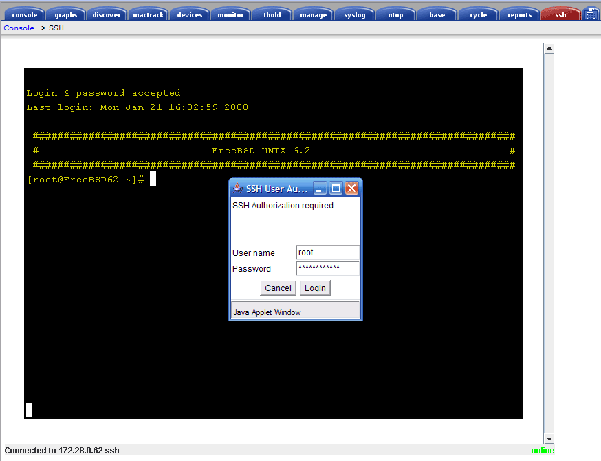 SSH Cacti Plugin 1.0