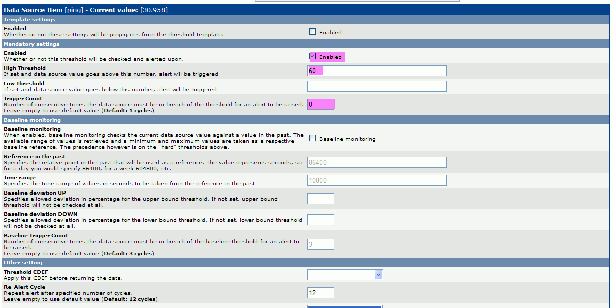 configuration for ping as an example for the problem