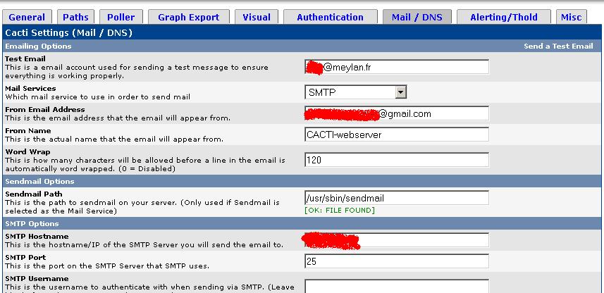 mail/dns page