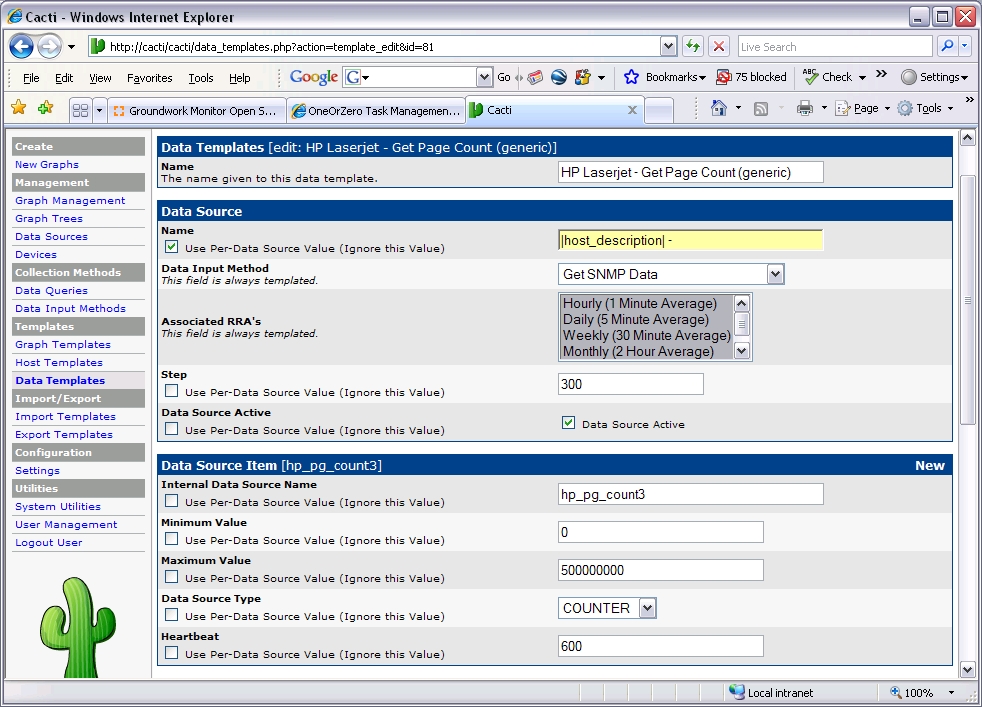 Data Template screen1