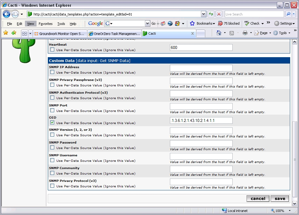 Data Template screen2