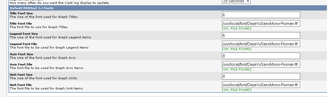 font settings in console