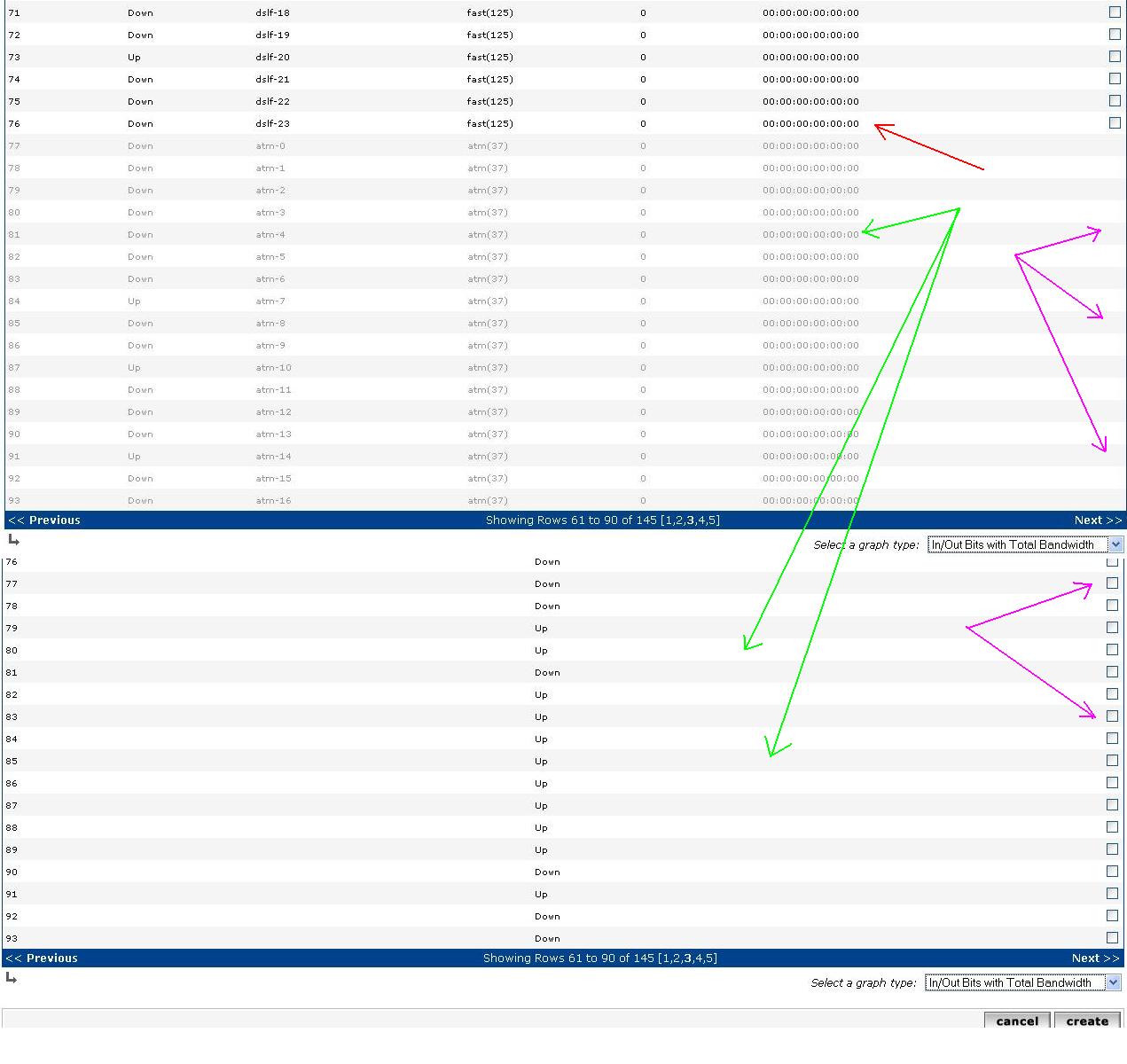 create graphs for this host on dslam 01 and dslam 02