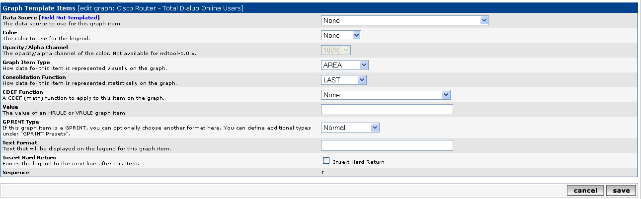 Adding Graph Template Items