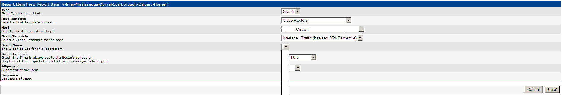 blank drop down box. no graphs can be added