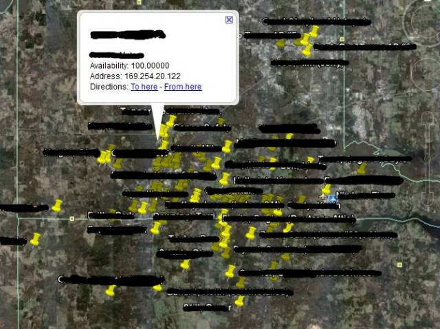 Image in Google earth. Sorry for all the blackout...need to protect privacy of the customers.