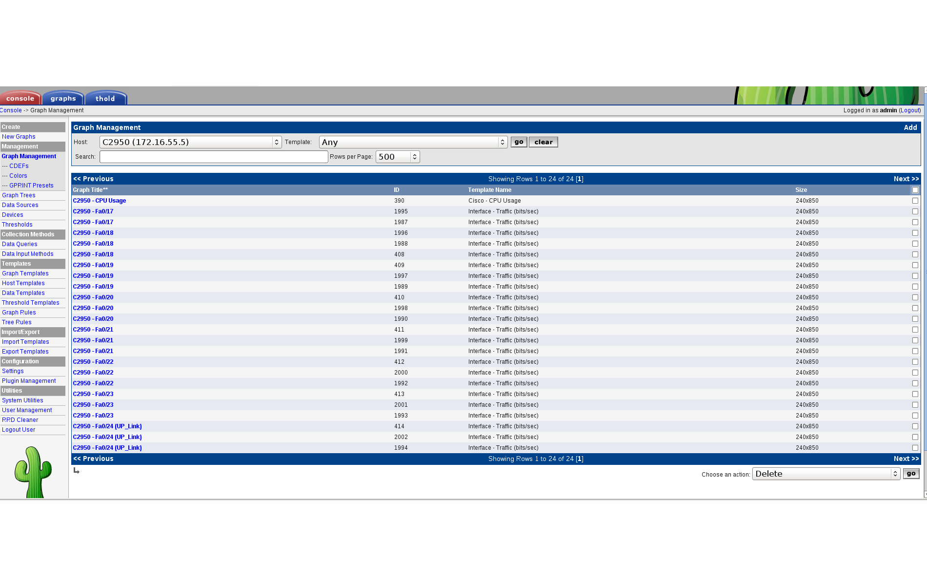 This is how my graphs for the host look after reindexing it for three times. Pay attention to TRIPLE graphs created!!