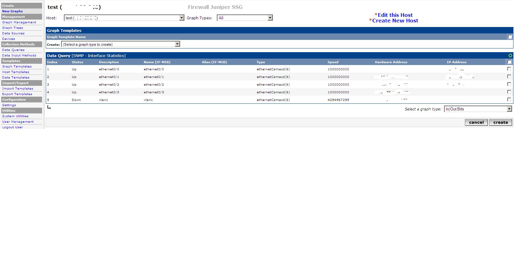 when I create the device, associated graphs are not listed, they are only in the menu