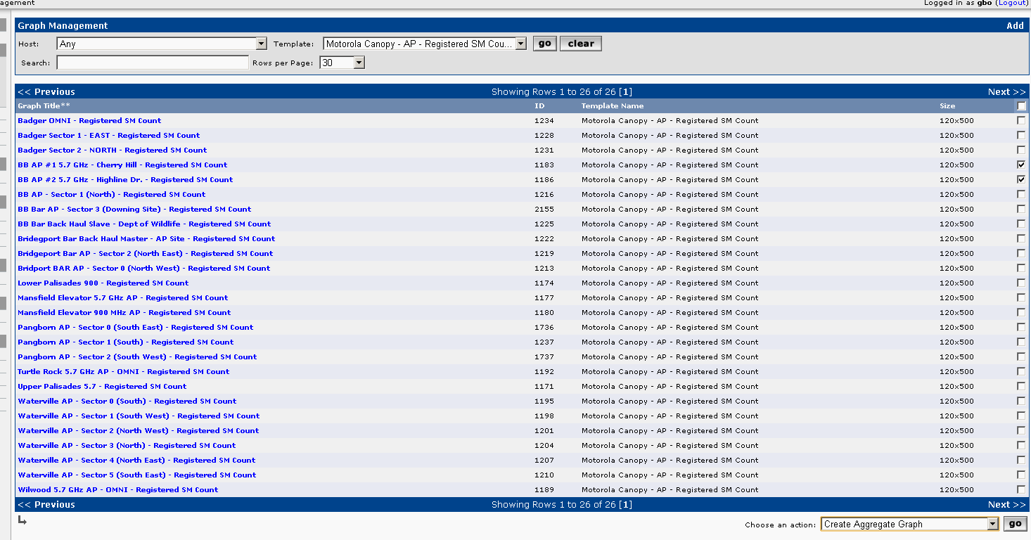 Selecting graphs