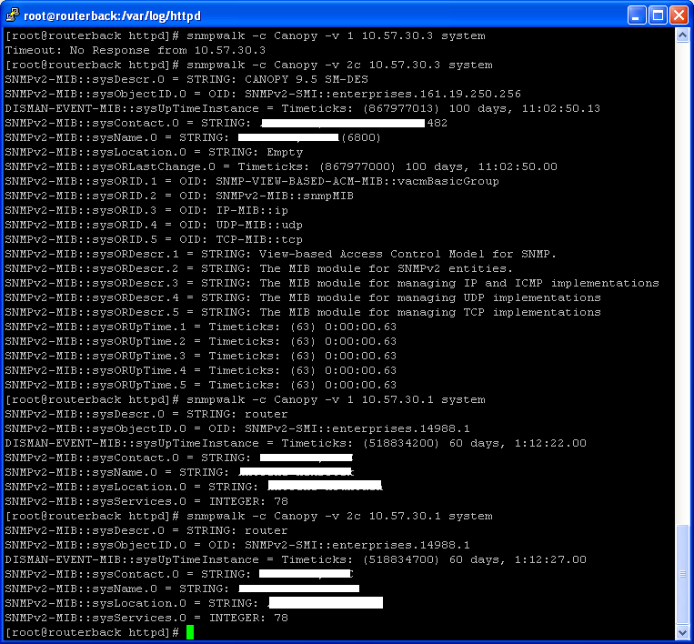 SNMP walk on both types of devices show that SM only responds to v2c and Mikrotik devices repond to both v1 and v2c