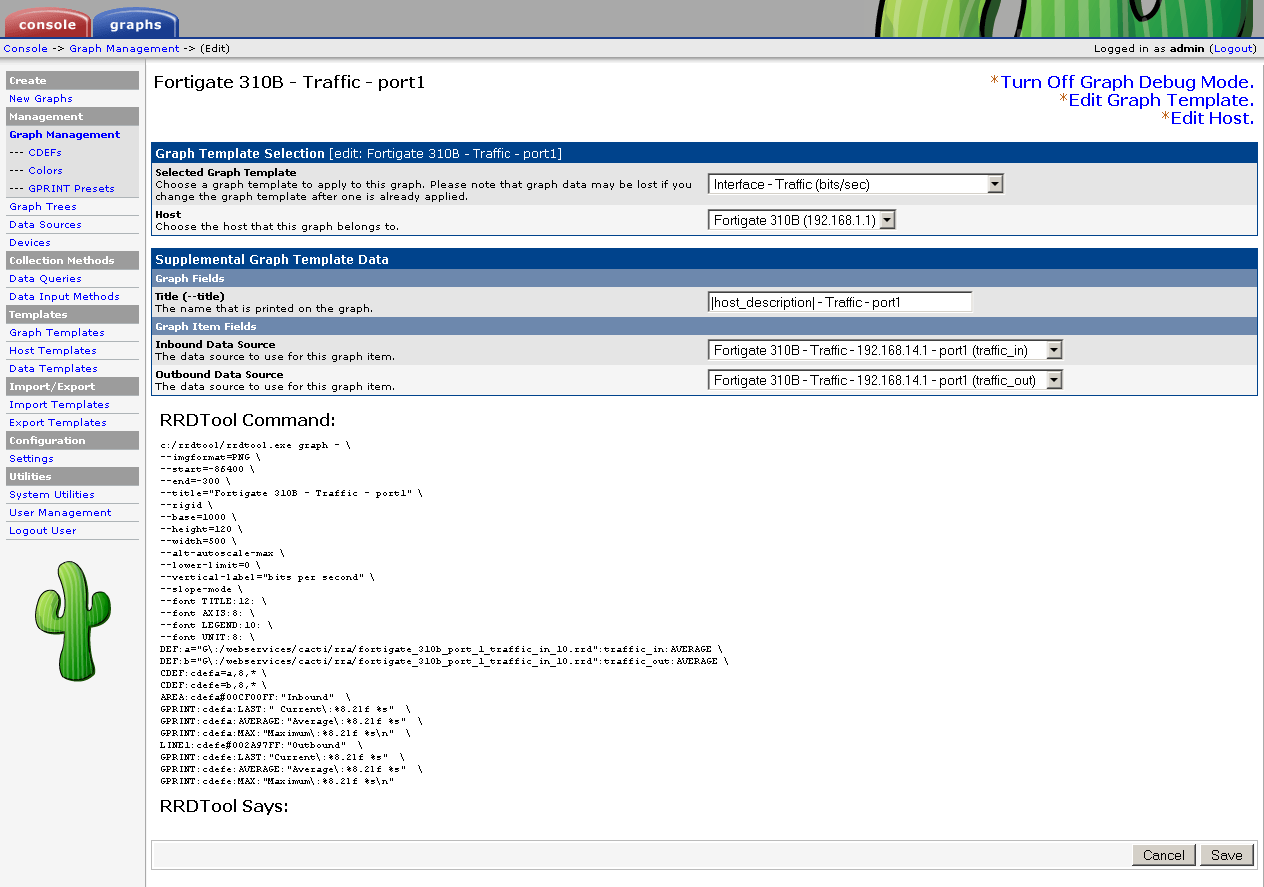 Graph Management Debug Mode sample