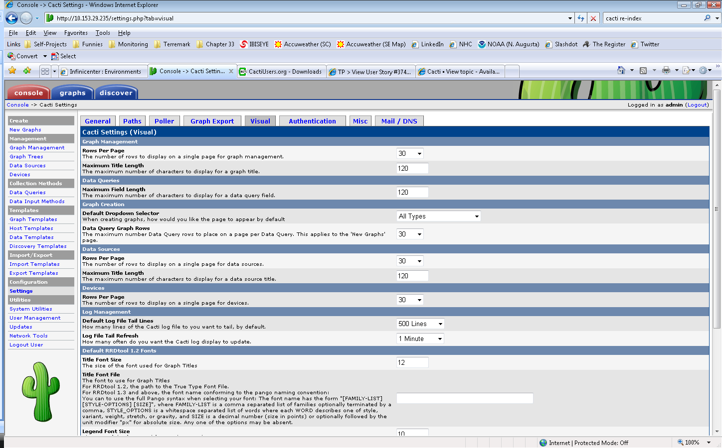 Cacti Settings (Visual)