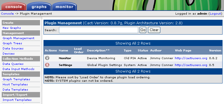 plugin management no show