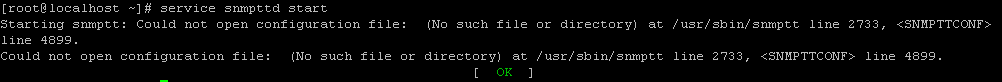 service snmptt start doesn't start properly