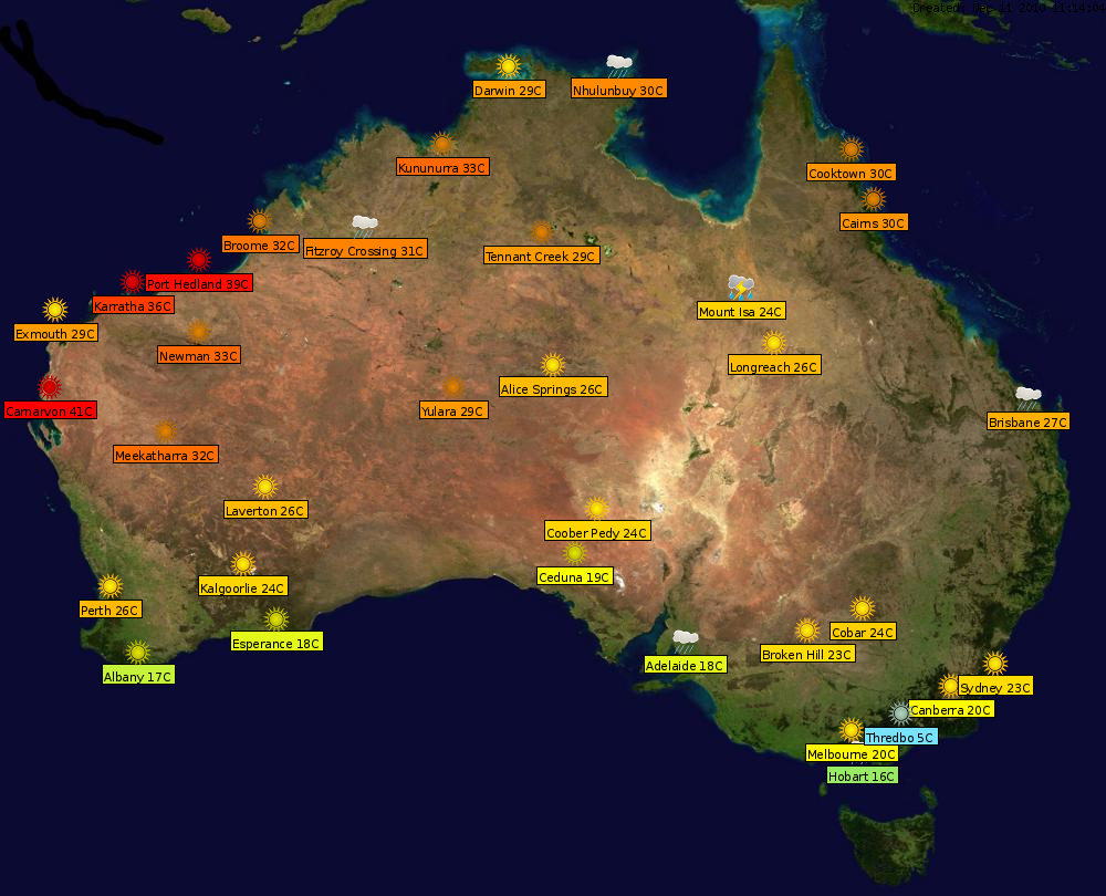 Australian Weather Weathermap