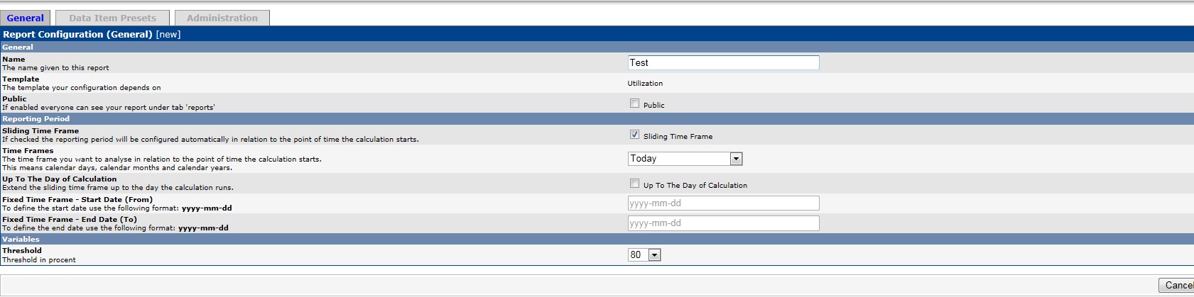 This is the report config part