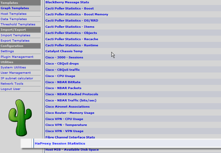 Screenshot that the Graph Template shows up in the list of Graph Templates on the console.