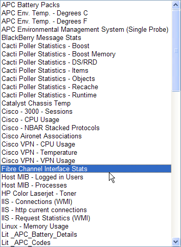 Shows that the Graph Template doesn't show up in the list of Graph Templates when I want to add it to the host.