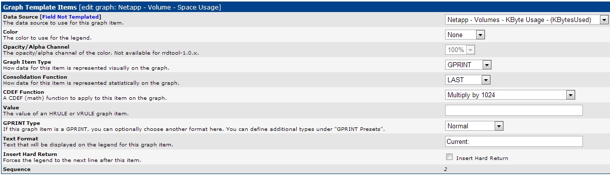 Graph Template settings