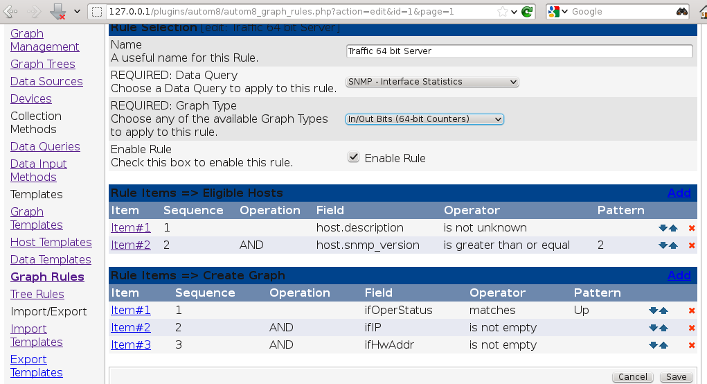 autom8 graph rules listing