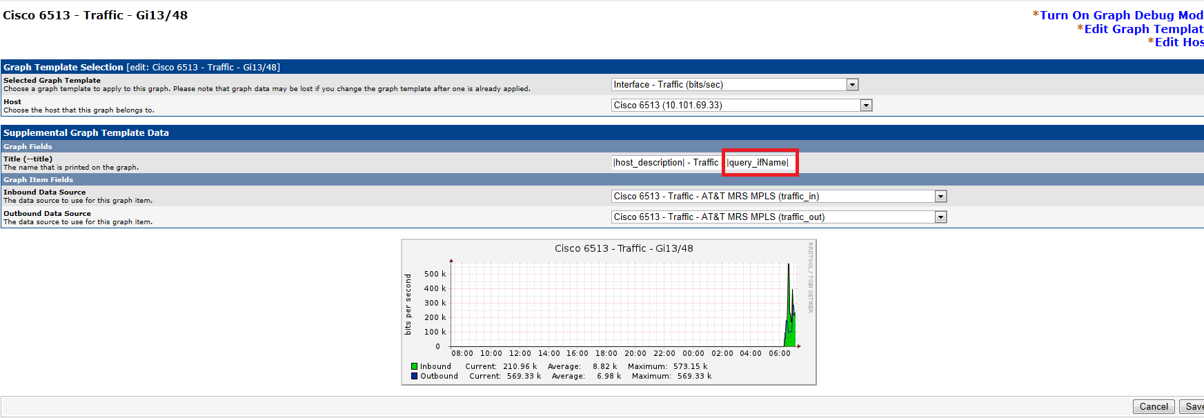 Graph Editing screen