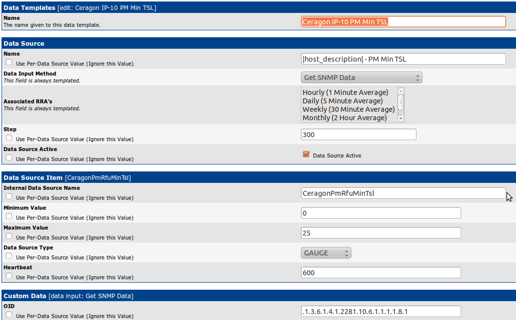 Data Templates &quot;Ceragon IP-10 PM Min TSL&quot;