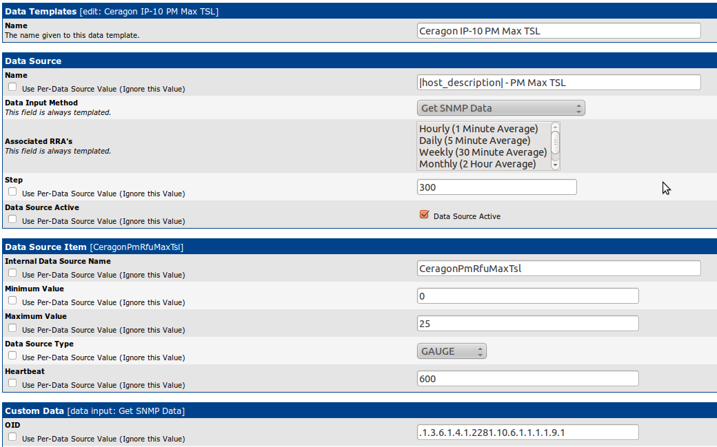 Data Templates &quot;Ceragon IP-10 PM Max TSL&quot;