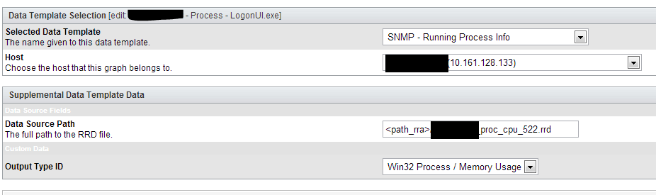 Data Source seems to be missing the index type and index value fields - but these are specified in the template...