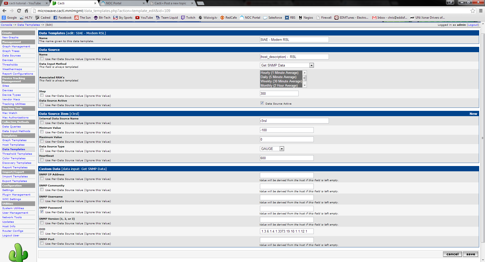 Data Template Page