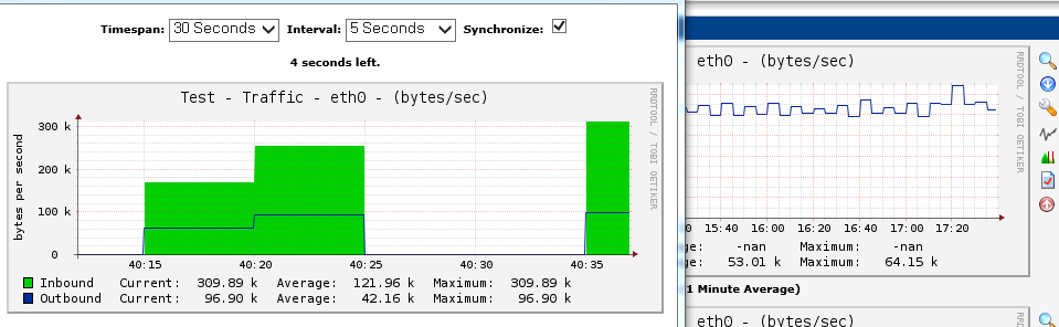 realtime graph(in / outbound showing)