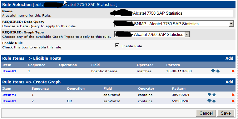 Example of autom8 rule for creating graphs only on some interfaces.