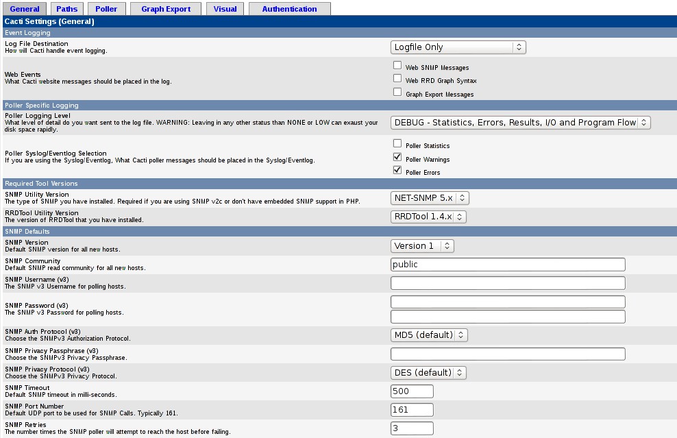 GENERAL TAB of frontend Settings