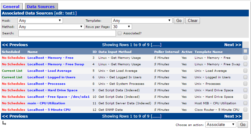 Select Datasource to associated with scheduler