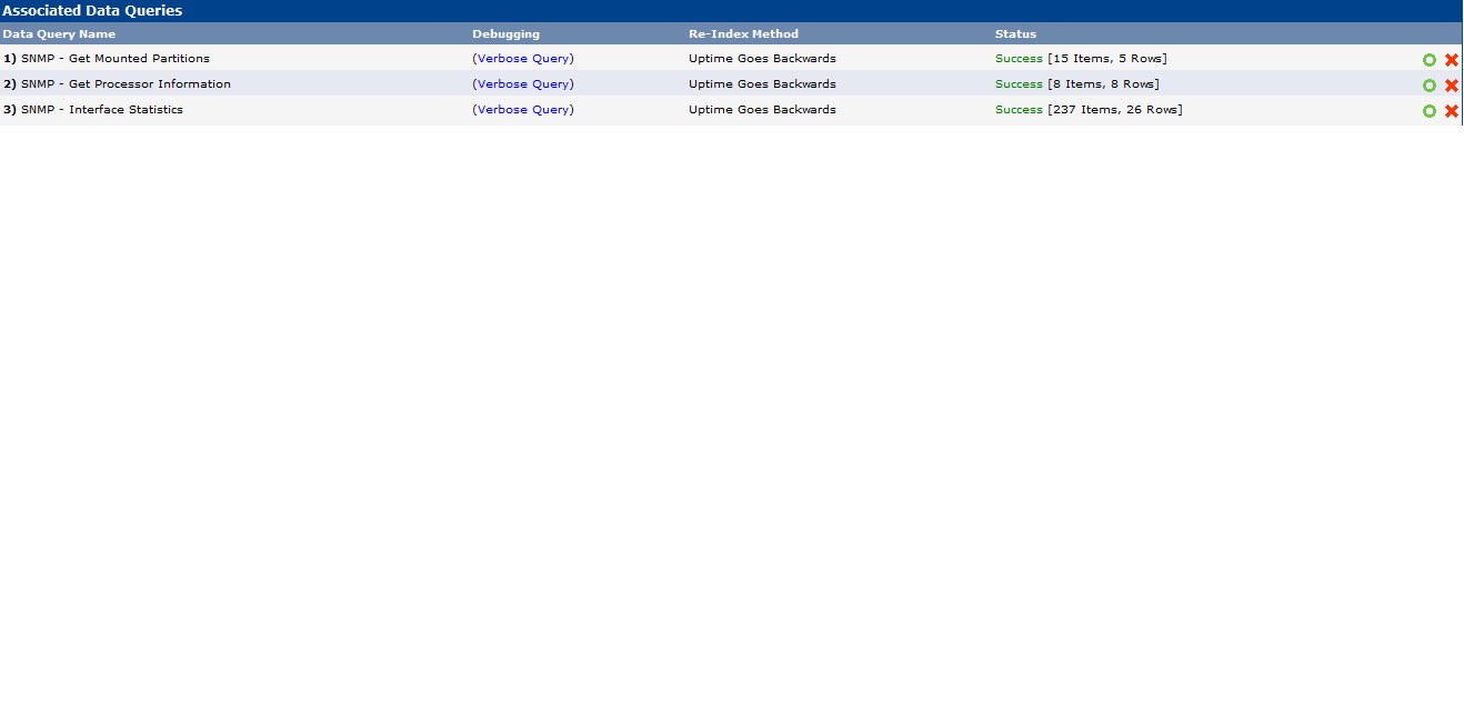 Hypervisor Server data queries with interface, cpu, memory and disk being returned