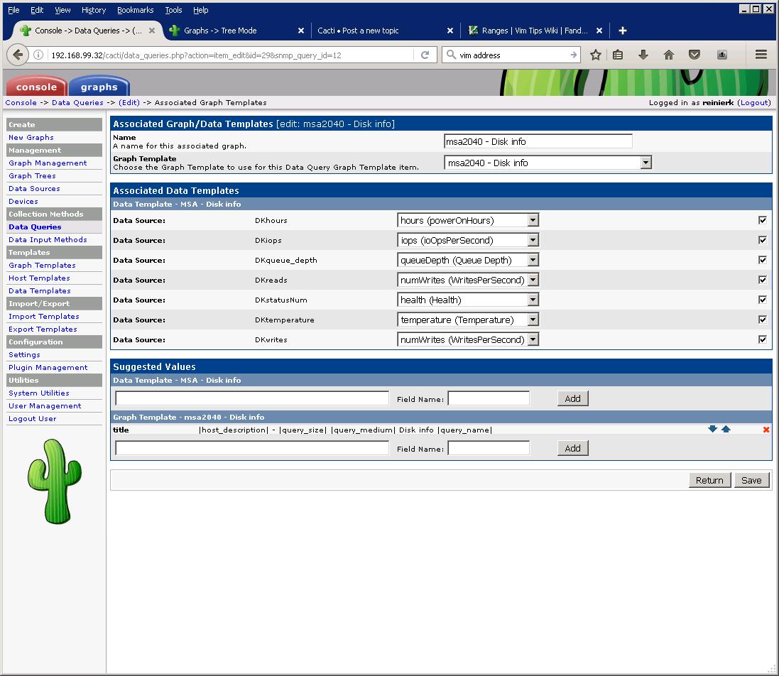 Associated Graph/Data Templates [edit: msa2040 - Disk info]