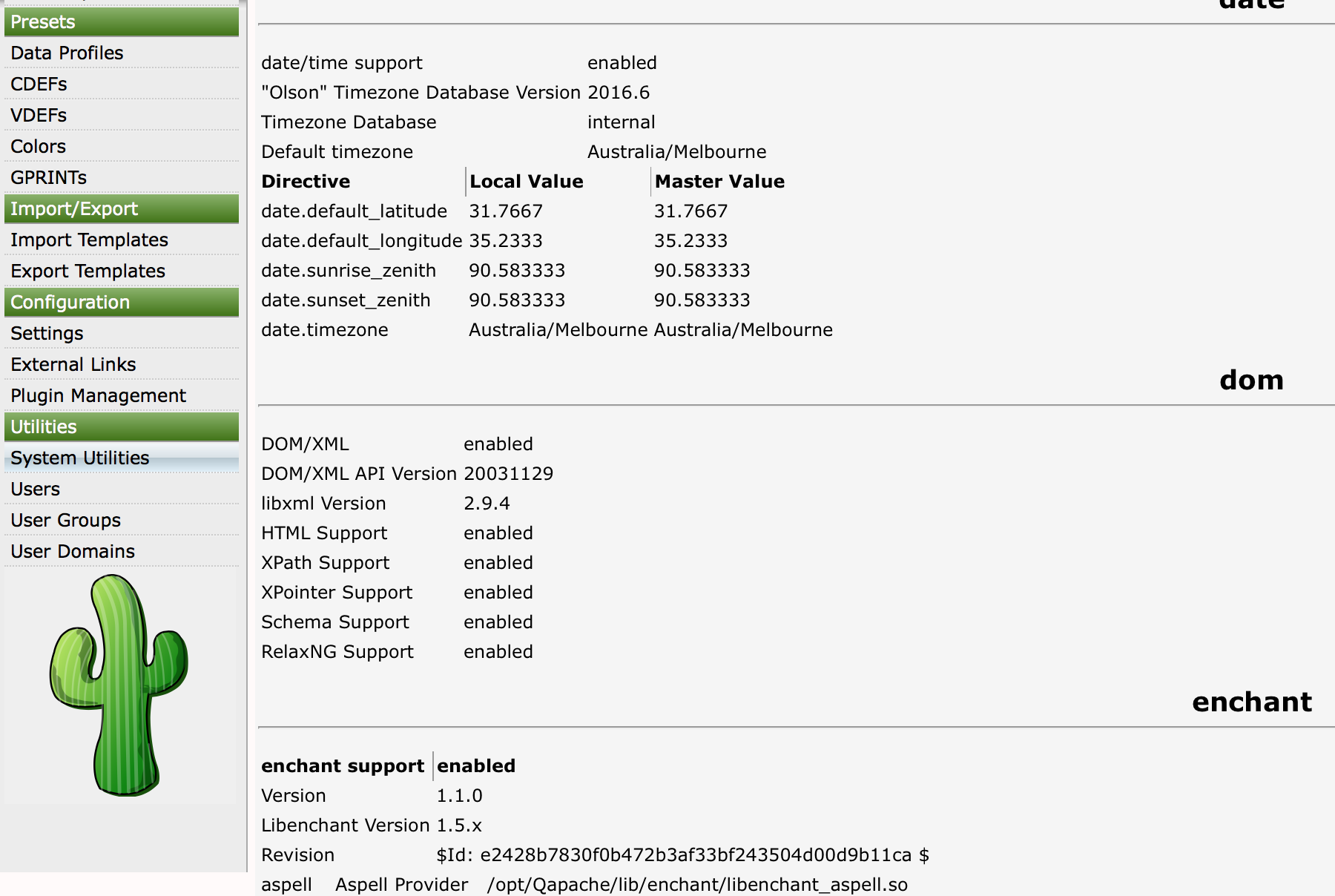 Screen Grabs of some of the data from the console