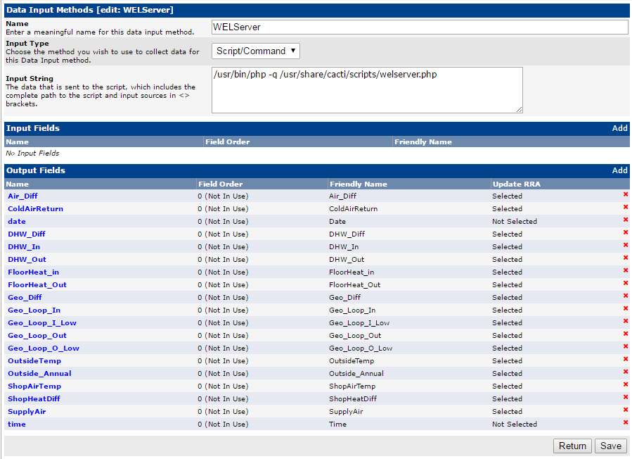 Screenshot of Data Input Method configuration