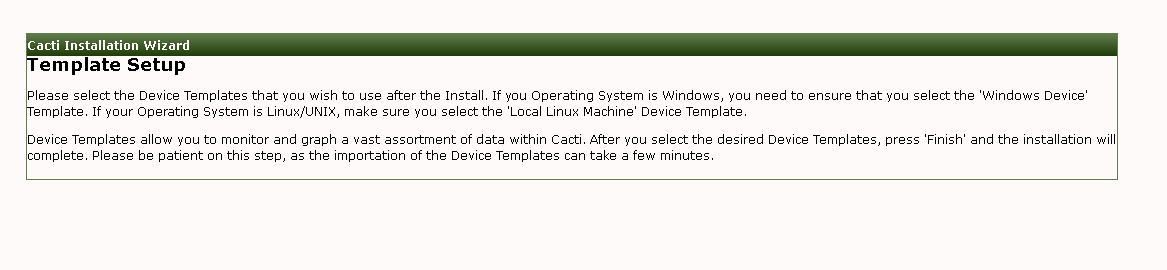 Error Cacti Template Option