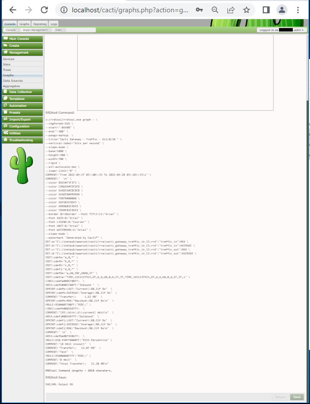 Debug from graph list for the same interface