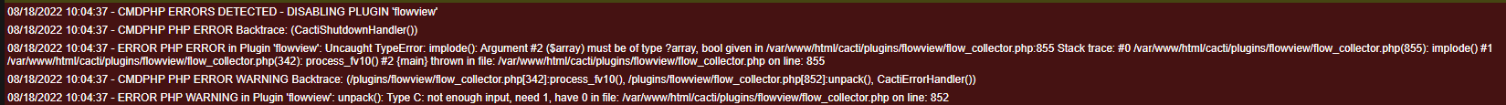 Image of the errors I receive when starting the FlowCapture Service.