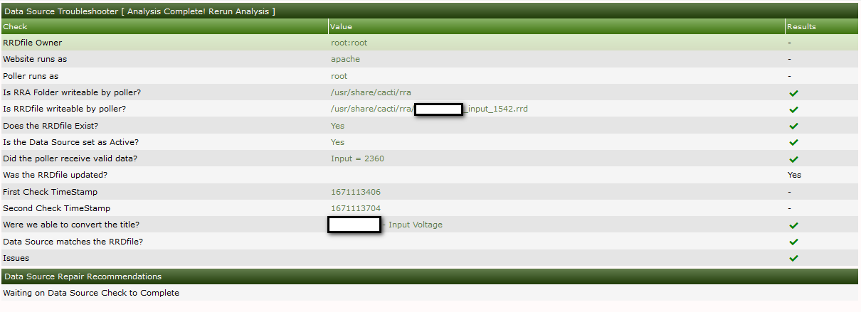 troobleshooting --&gt; data source --&gt; Input