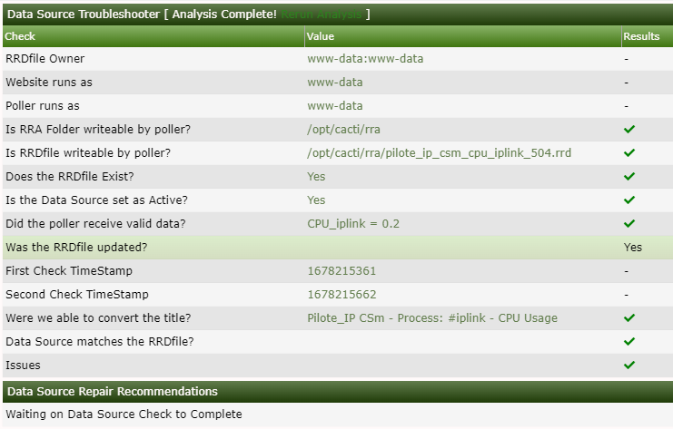 Data Source Troubleshooter