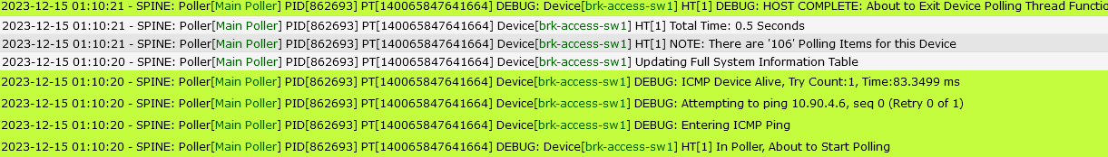 debug log