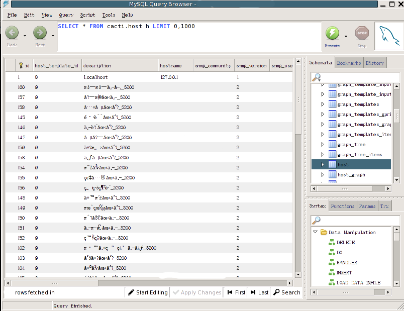 In MySQL the data appears garbled... -&amp;gt; has been treated as Latin1. Although the default setting for MySQL is UTF-8.