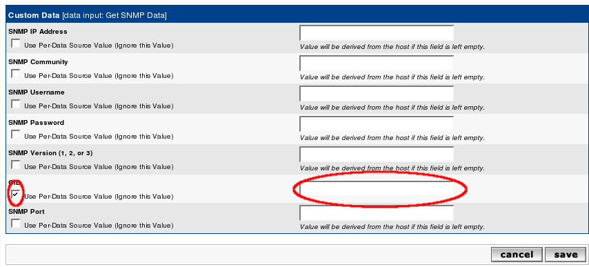 copying the generic SNMP data template