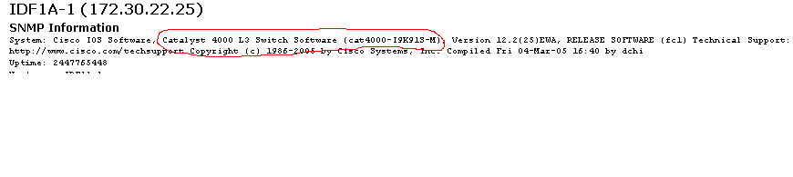 switch info to get snmp sysdescription...