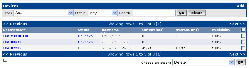 devices status