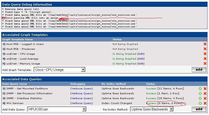 Some error with service template